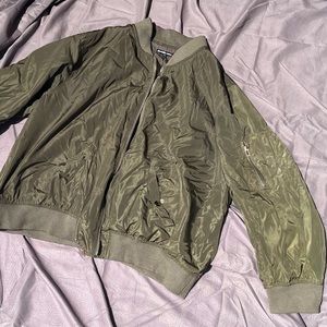 Charlotte Russe+ Olive Green Bomber Jacket